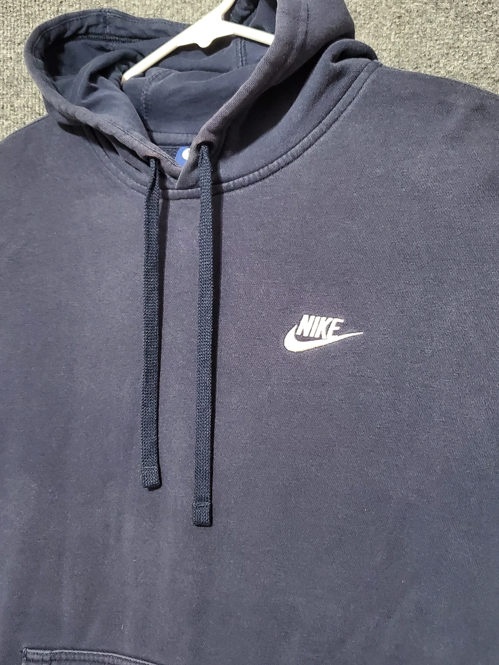 Nike Navy Blue Pullover Hoodie with White Swoosh